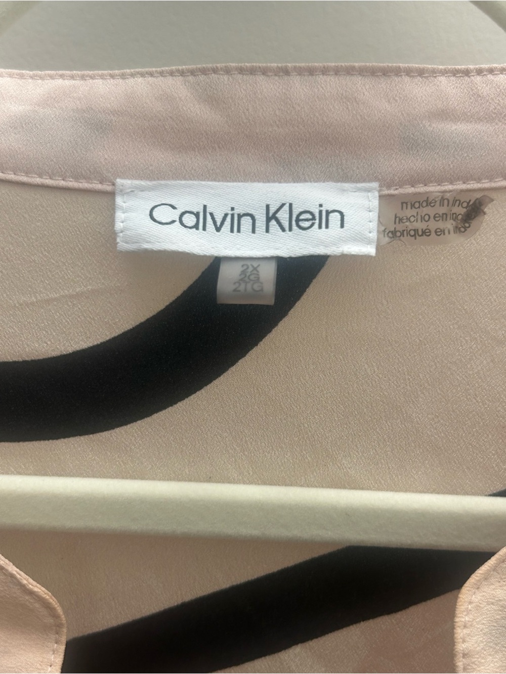 Calvin Klein Pink and Black Satin Top